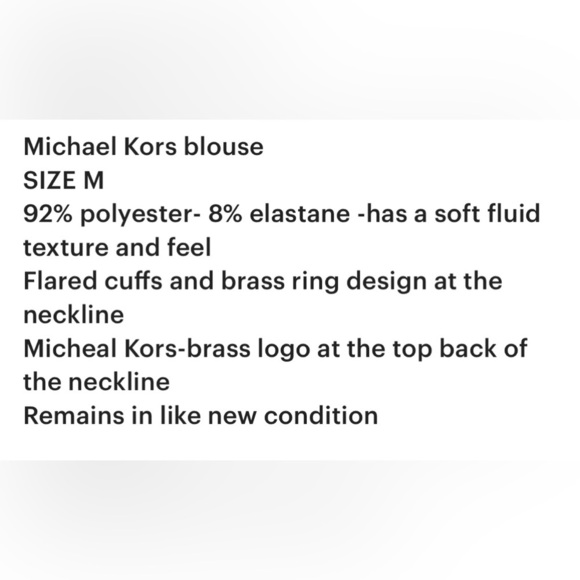 Micheal Kors,blouse,Tulip sleeve ,cut out,metal logo blouse in coral color.EC - Picture 15 of 15